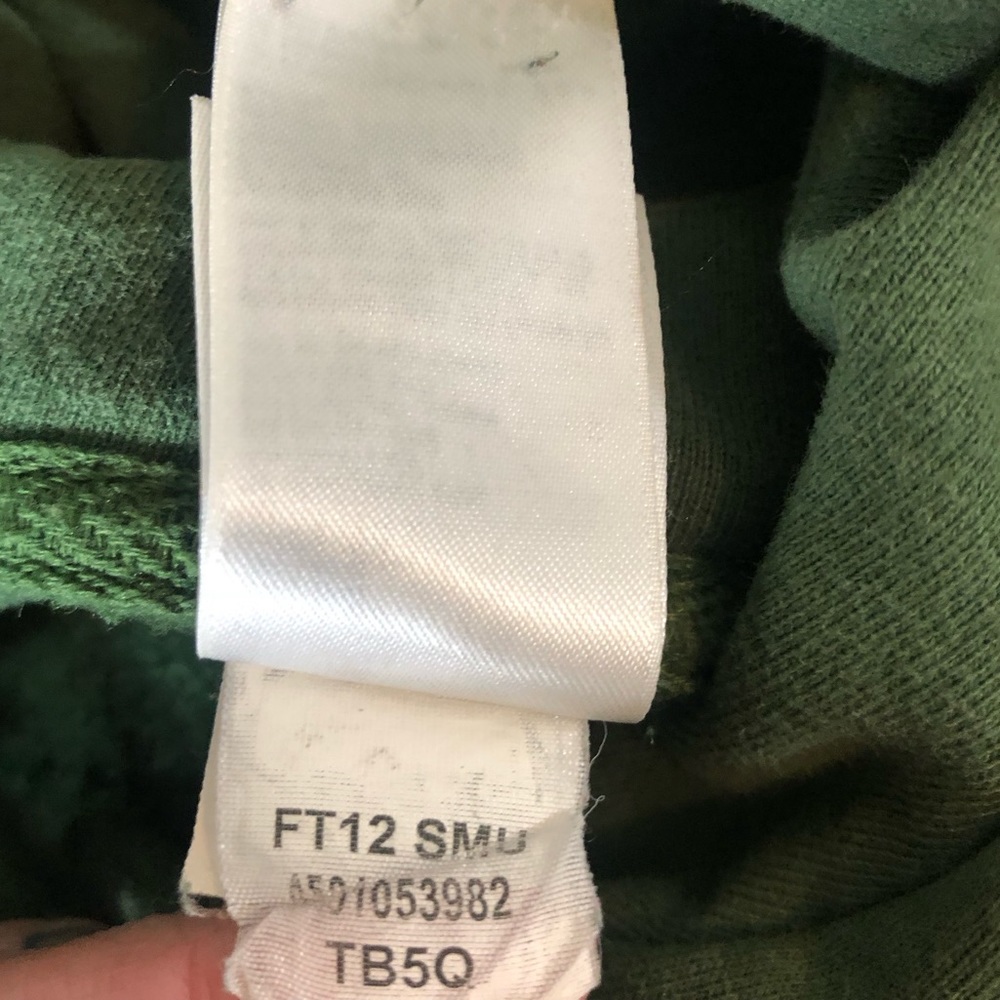 The North Face logo Fleece Hoody Sweatshirt men’s  L Green Half Dome gorp hike - Picture 11 of 11